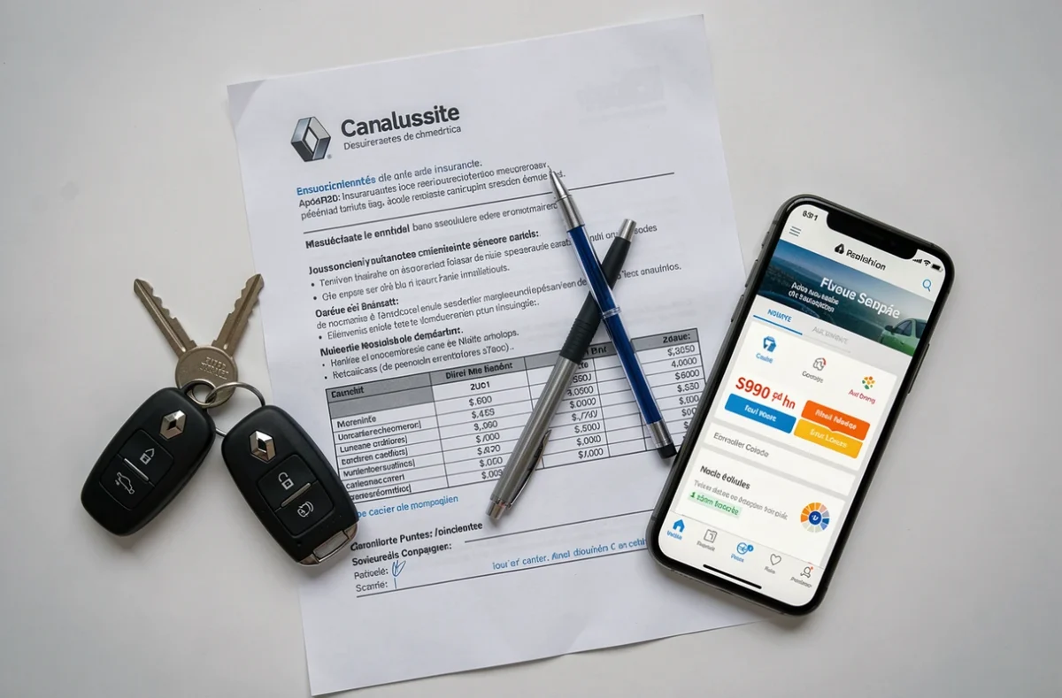 Documents et clés de voiture pour comparer les prix d'assurance auto à Clermont-Ferrand