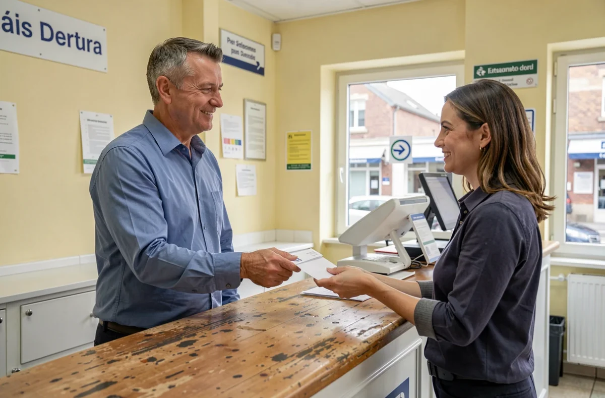 Homme envoyant une lettre de résiliation d'assurance à La Poste