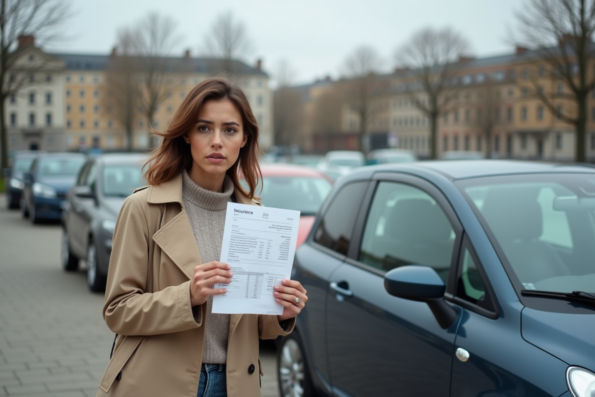 Jeune femme tenant un devis d